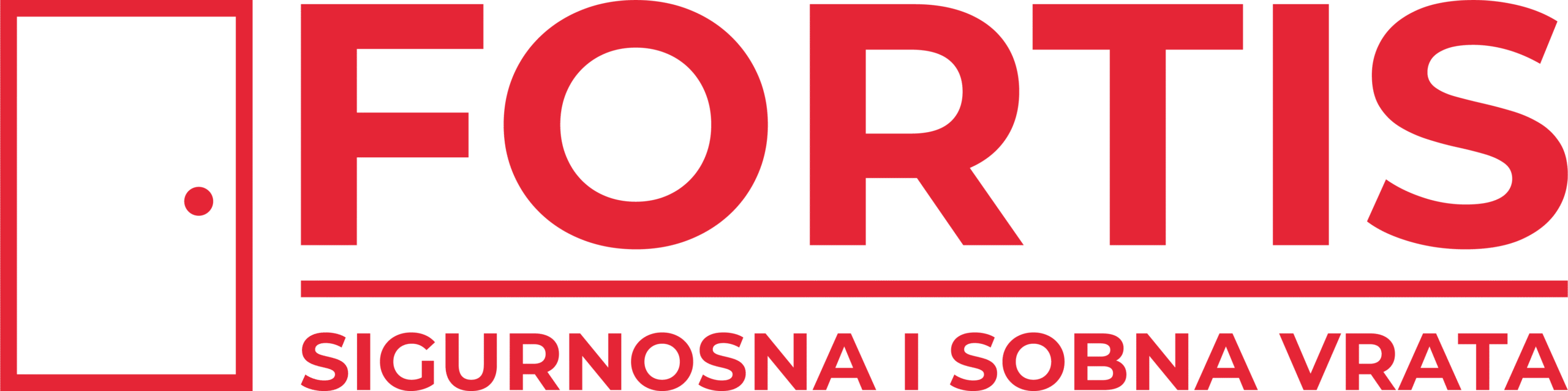 Fortis logo – beli, horizontalni, sigurnosna i sobna vrata
